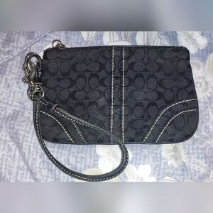 Coach Black Signature Wristlet